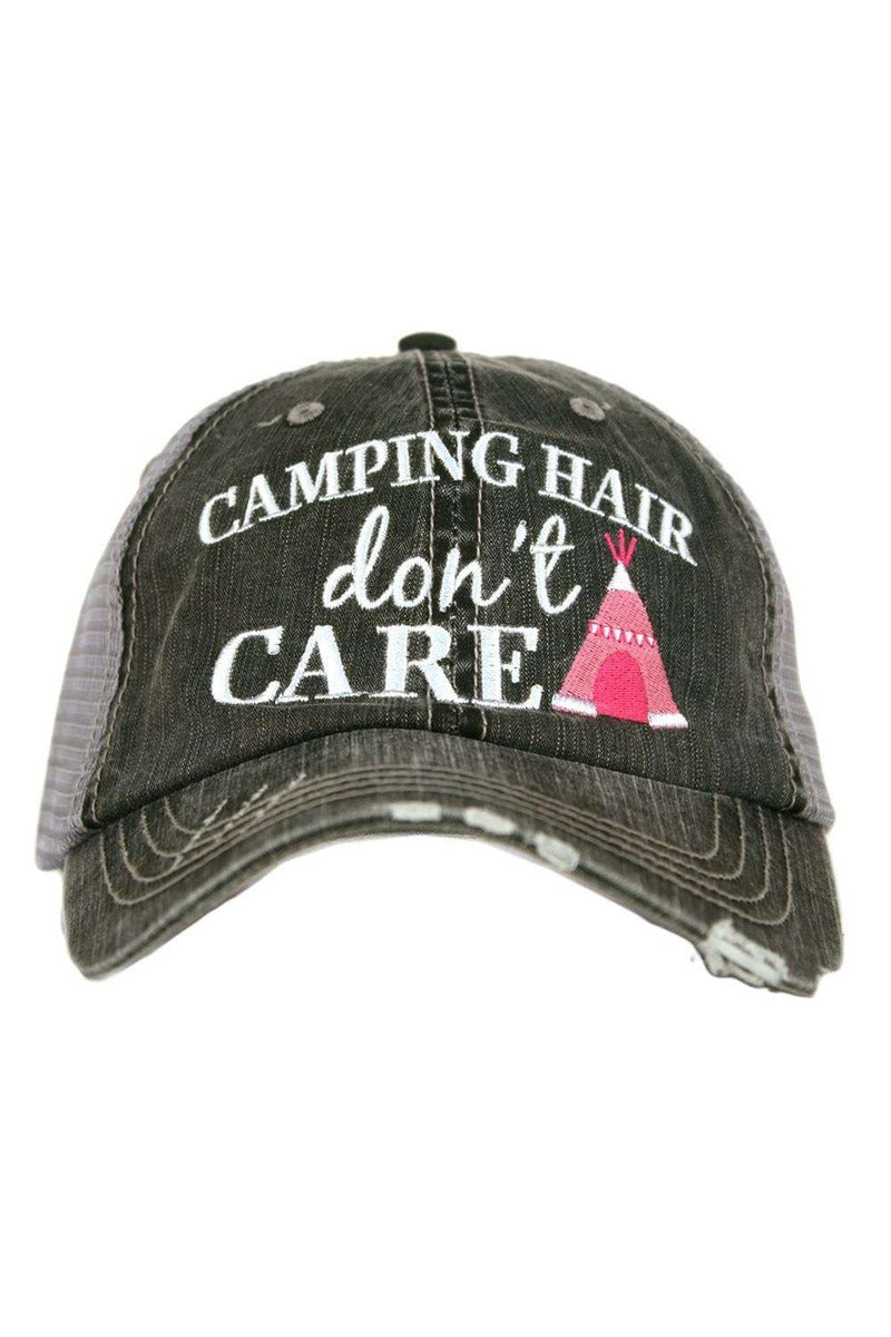 Camping Hair Don't Care Wholesale Trucker Hat Camping Hair Don't Care Wholesale Trucker Hat