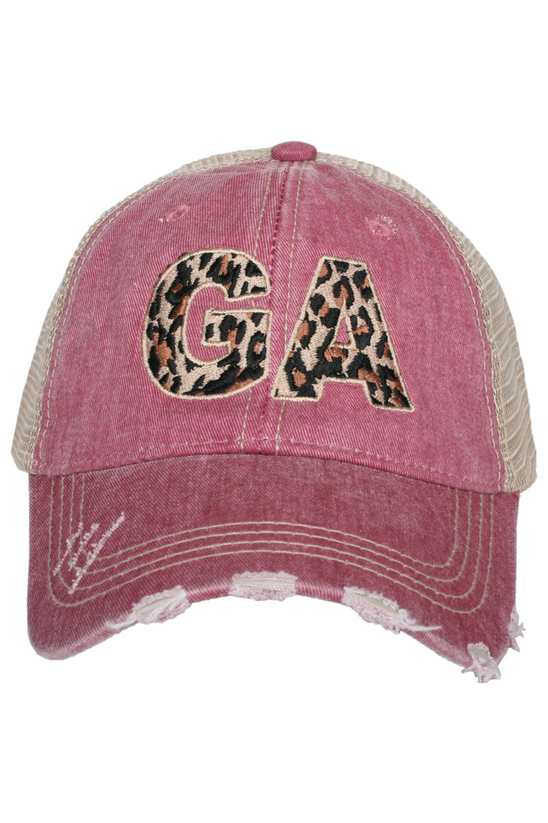 GA Georgia Leopard State Wholesale Hat GA Georgia Leopard State Wholesale Hat