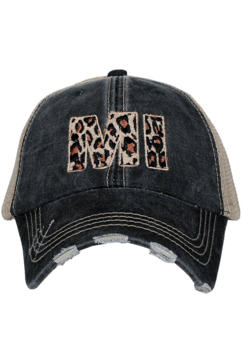 MI Michigan Leopard State Wholesale Hat MI Michigan Leopard State Wholesale Hat