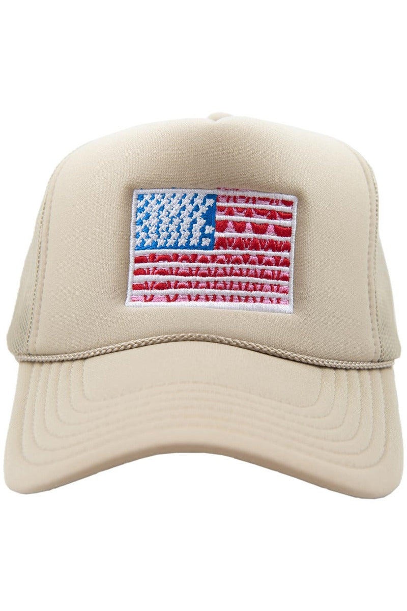 American Flag Wholesale Women's Foam Trucker Hat American Flag Wholesale Women's Foam Trucker Hat