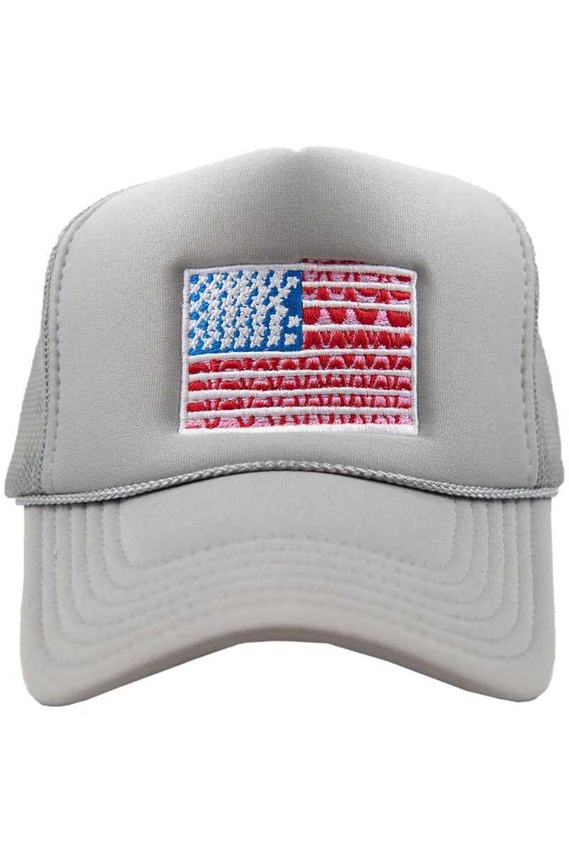 American Flag Wholesale Women's Foam Trucker Hat American Flag Wholesale Women's Foam Trucker Hat