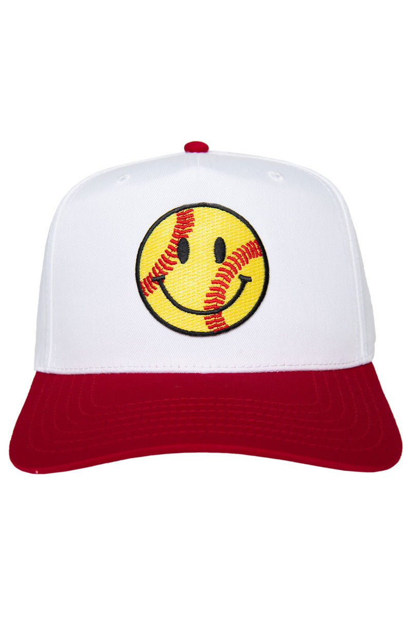 Softball Happy Face Wholesale Two-Toned Vintage Hat Softball Happy Face Wholesale Two-Toned Vintage Hat