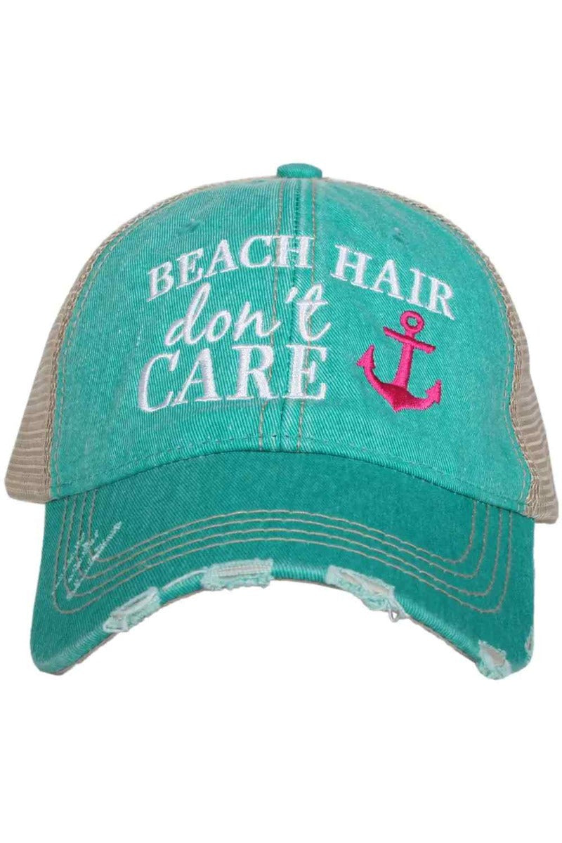 Beach Hair Don't Care with Anchor Wholesale Trucker Hat Beach Hair Don't Care with Anchor Wholesale Trucker Hat