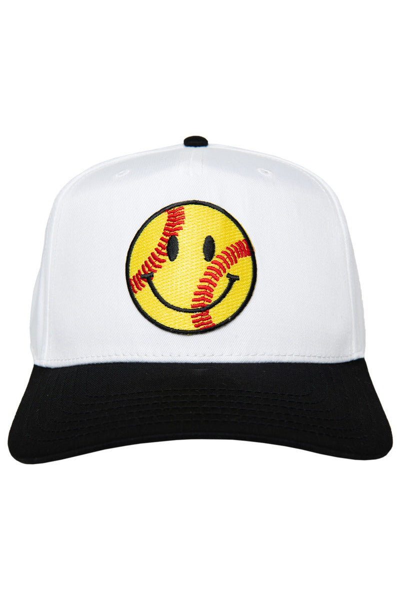 Softball Happy Face Wholesale Two-Toned Vintage Hat Softball Happy Face Wholesale Two-Toned Vintage Hat
