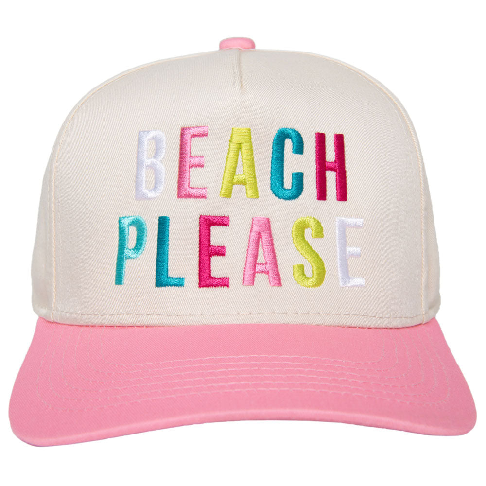 BEACH PLEASE (Multicolored) Wholesale Two-Toned Vintage Hat BEACH PLEASE (Multicolored) Wholesale Two-Toned Vintage Hat