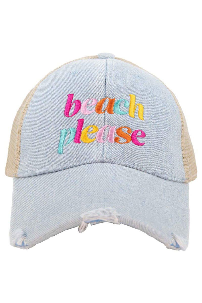 Beach Please (LOWERCASE) Wholesale Trucker Hat Beach Please (LOWERCASE) Wholesale Trucker Hat