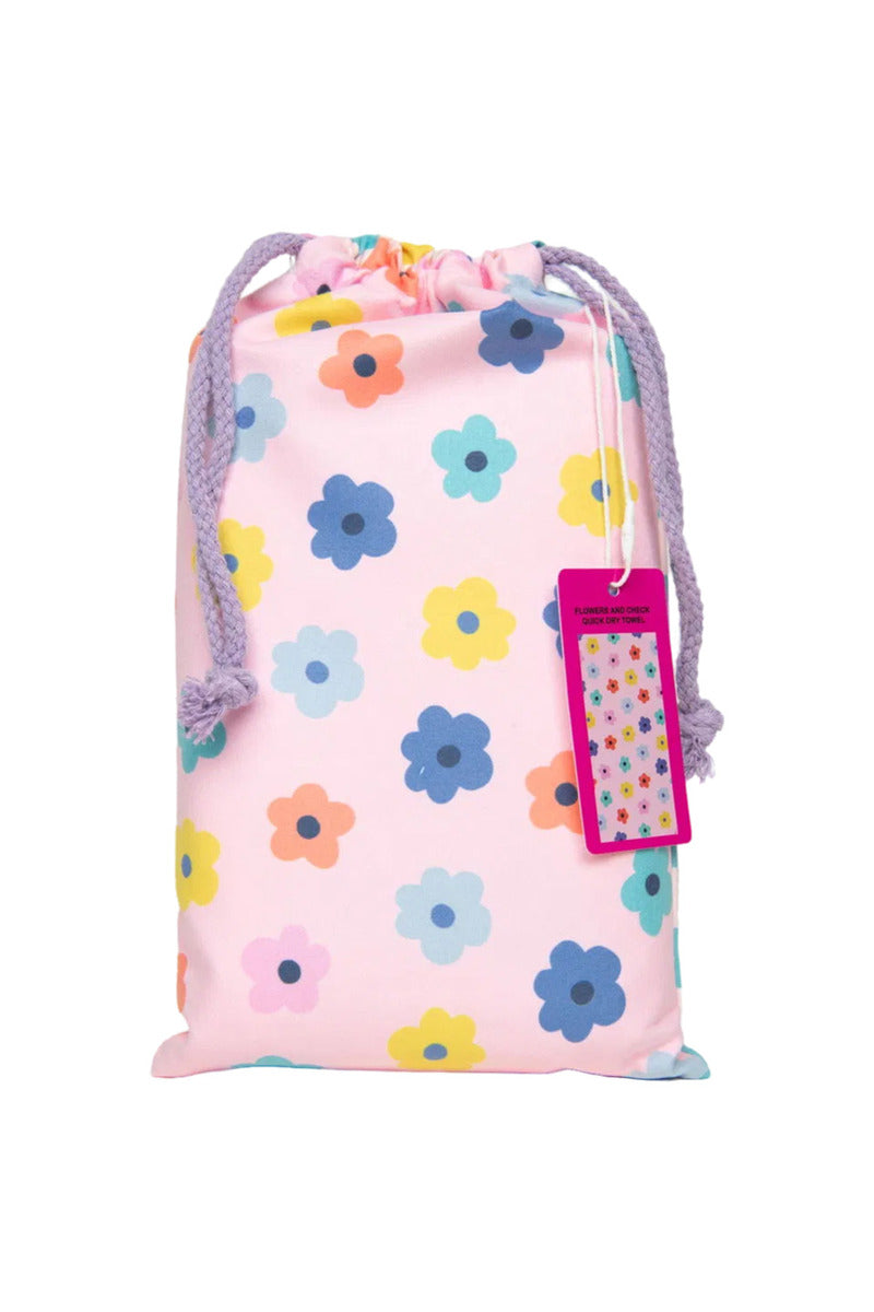 Flowers & Check Wholesale Quick Dry Beach Towel Flowers & Check Wholesale Quick Dry Beach Towel