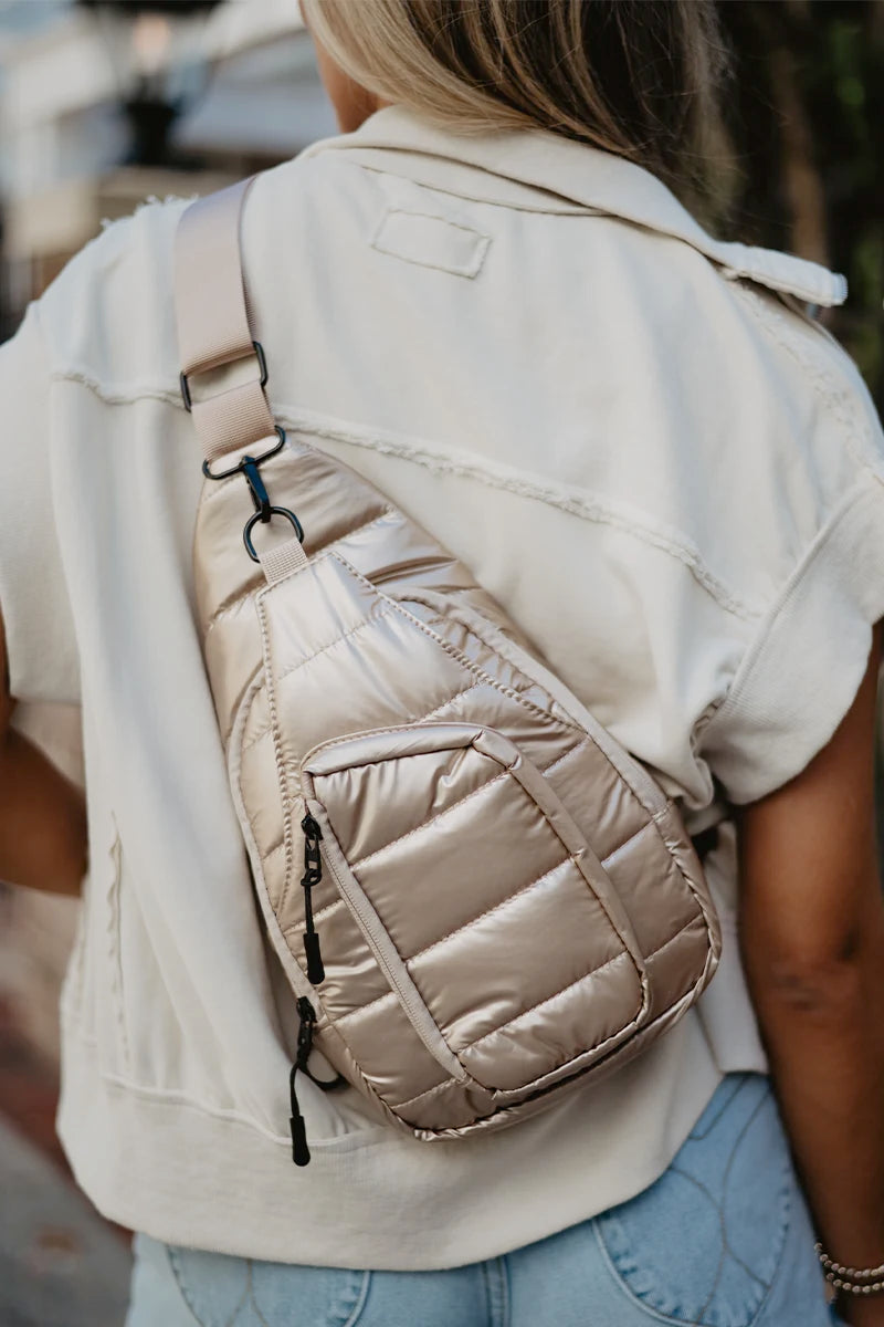 Champagne Metallic Wholesale Women's Sling Bag Champagne Metallic Wholesale Women's Sling Bag