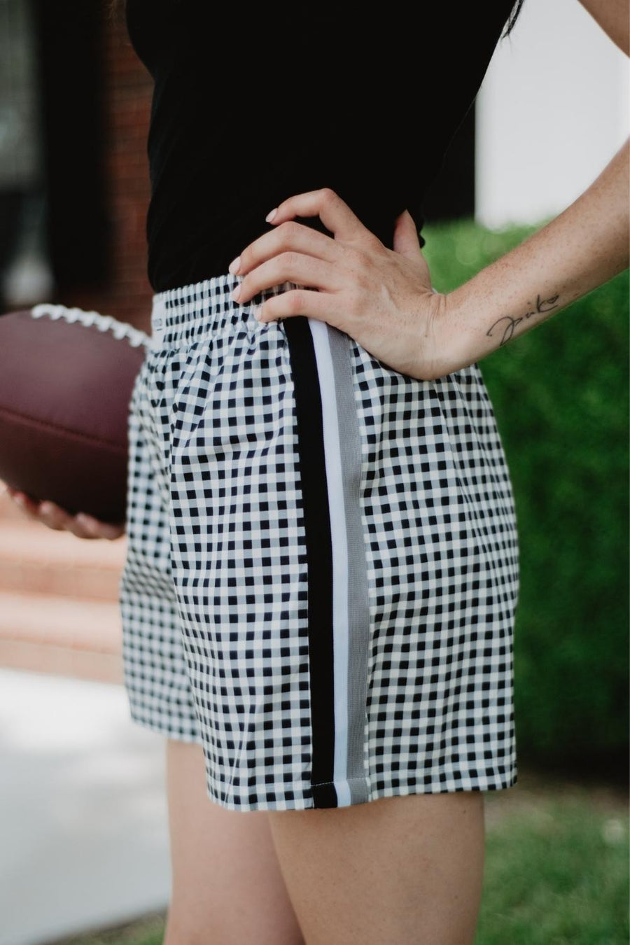 Black Plaid Wholesale Boxer Shorts Women