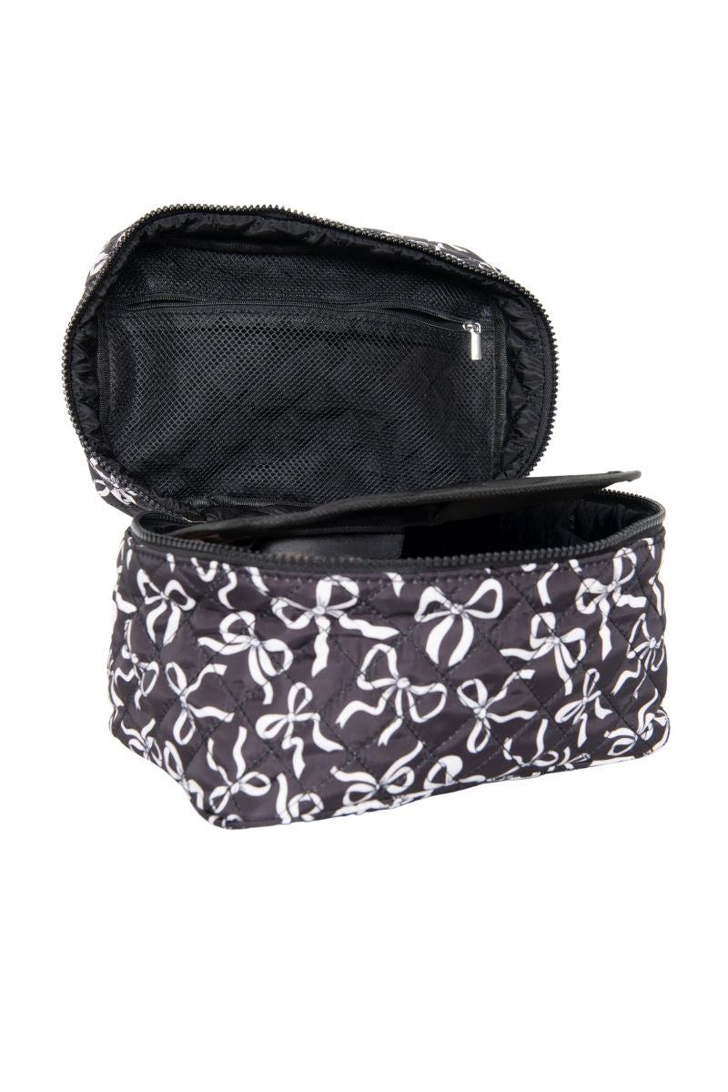 Black & White Coquette Bows Quilted Cosmetic Bag Black & White Coquette Bows Quilted Cosmetic Bag
