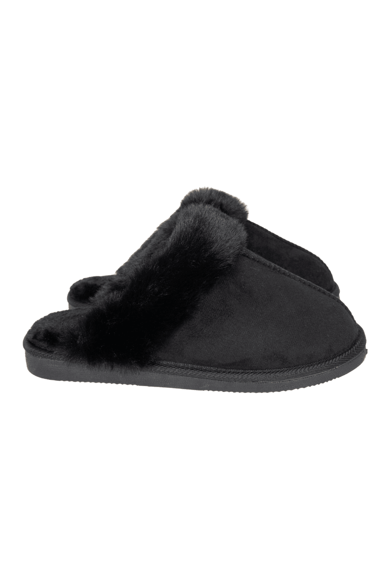 Black Faux Fur Women's Wholesale House Slippers Black Faux Fur Women's Wholesale House Slippers