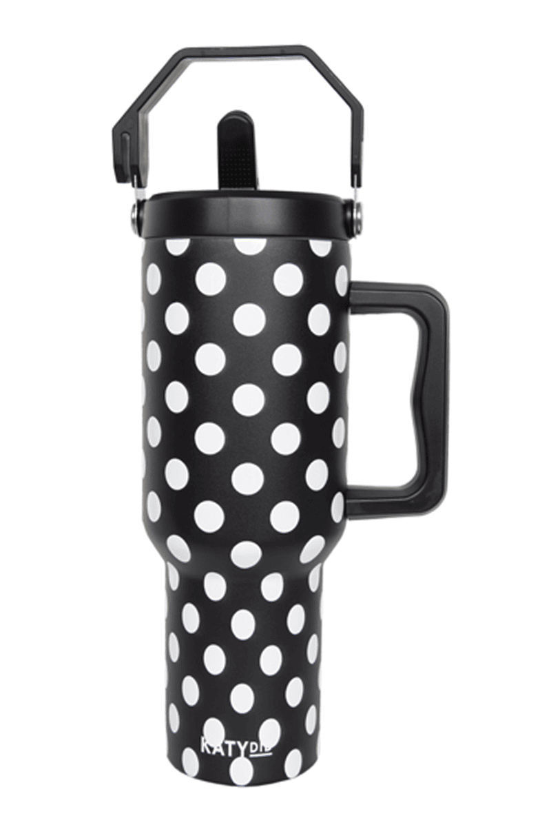 Black & White Polka Dots Wholesale Tumbler Cup Black & White Polka Dots Wholesale Tumbler Cup