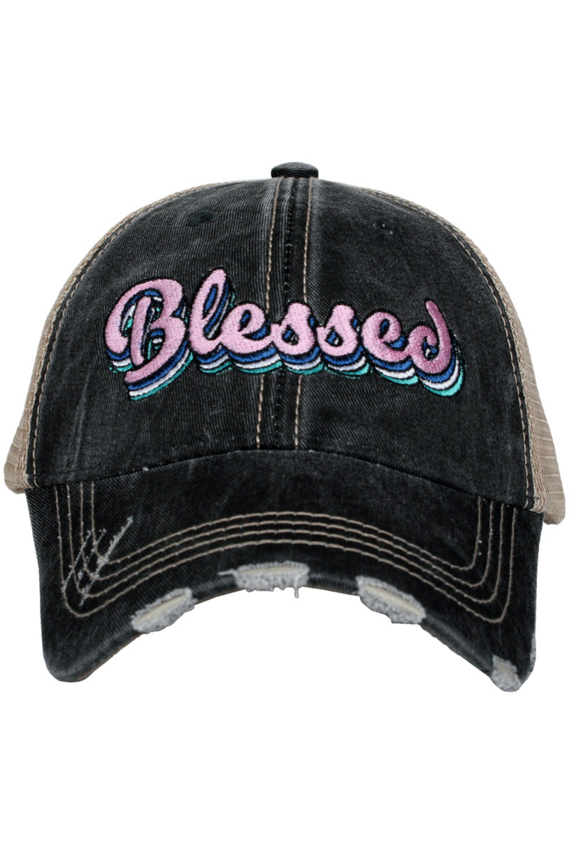 Blessed Wholesale Trucker Hats with Layered Font Blessed Wholesale Trucker Hats with Layered Font