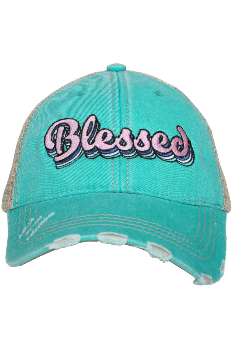 Blessed Wholesale Trucker Hats with Layered Font Blessed Wholesale Trucker Hats with Layered Font