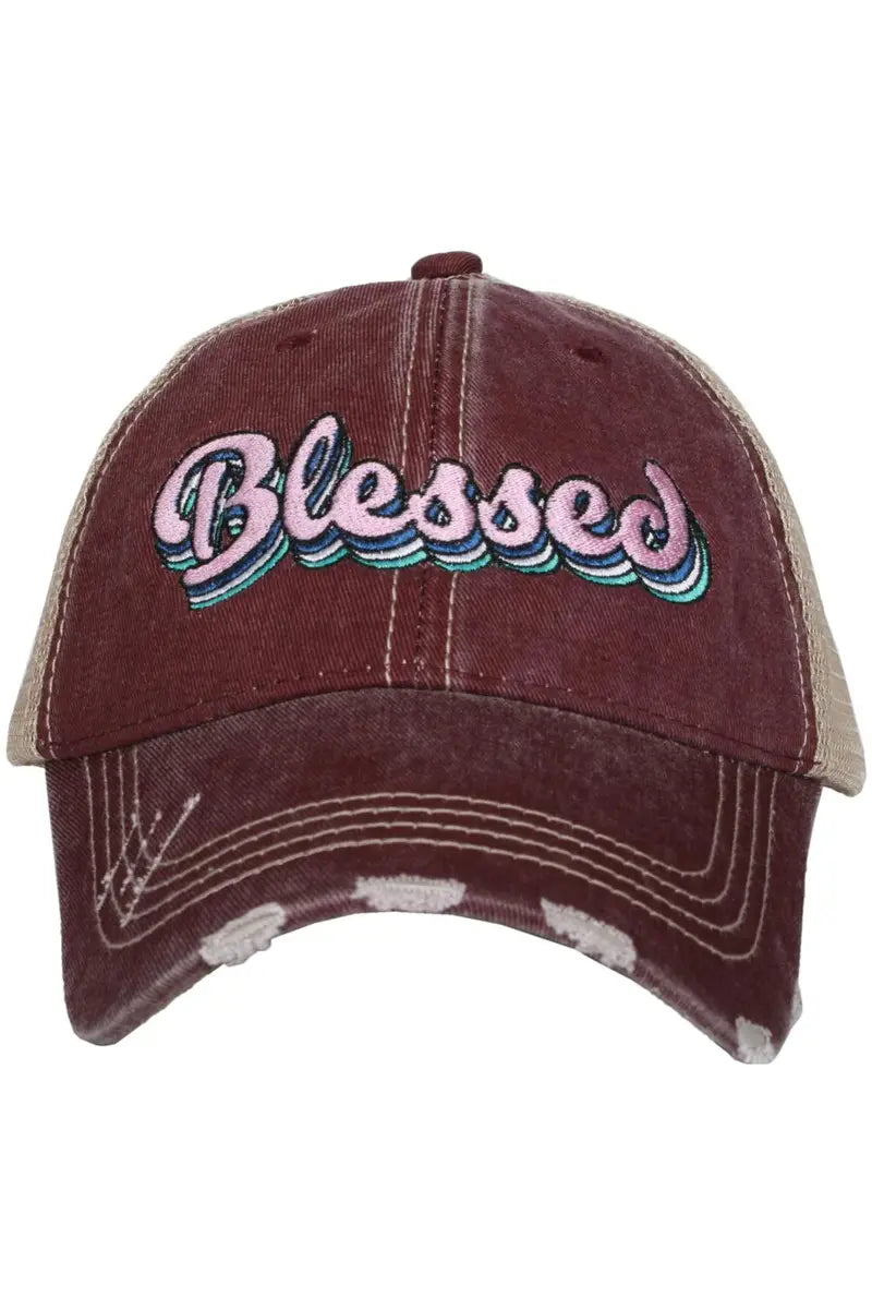 Blessed Wholesale Trucker Hats with Layered Font Blessed Wholesale Trucker Hats with Layered Font