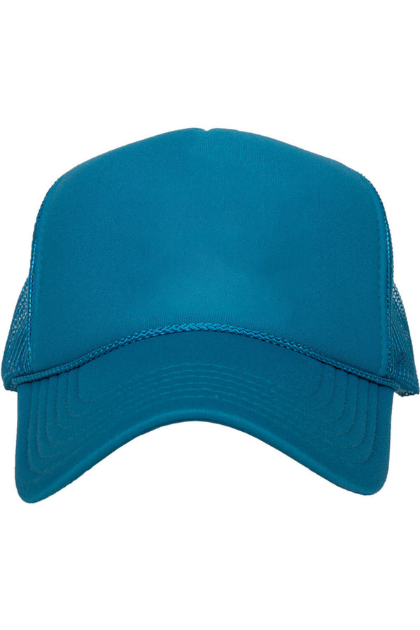 Custom Embroidered Trucker Hat - Add Your Text Or Logo, Snapback, Mesh Back, Blue & White, Large-X-Large - View #5