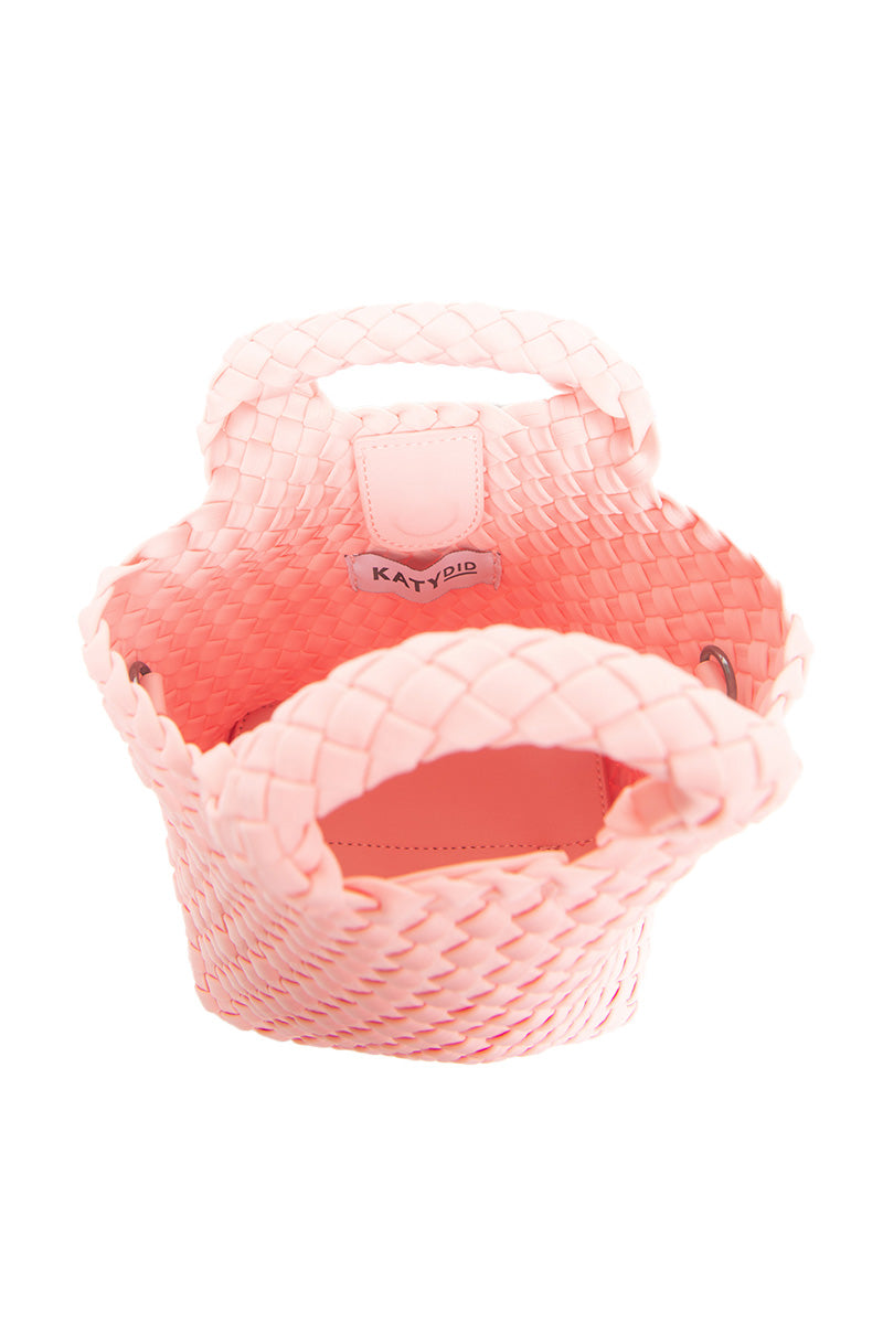 Light Pink Wholesale Woven Mini Bucket Bag Light Pink Wholesale Woven Mini Bucket Bag