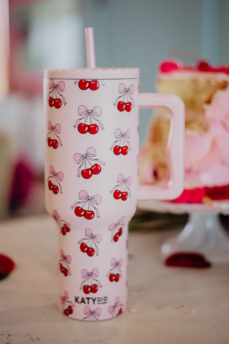 Cherry Bow Stainless Steel Wholesale Tumbler Cherry Bow Stainless Steel Wholesale Tumbler