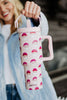 Pink Santas Wholesale Holiday Tumbler with Straw