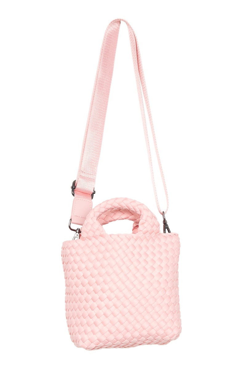 Light Pink Wholesale Woven Mini Bucket Bag Light Pink Wholesale Woven Mini Bucket Bag