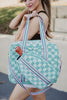 Teal Checkerprint Wholesale Pickleball Paddle Bag