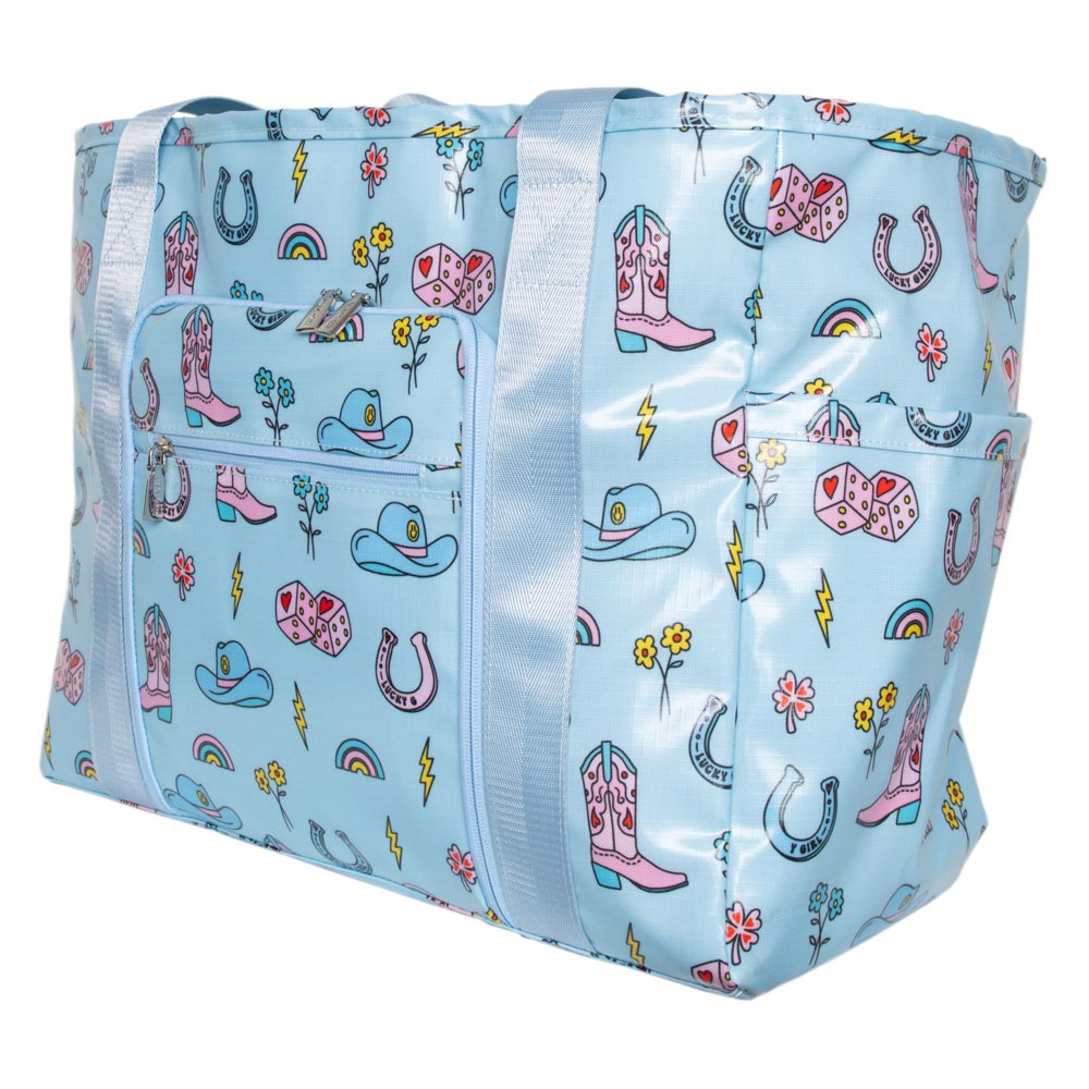 Lucky Girl Western Wholesale Oversized Foldable Tote Lucky Girl Western Wholesale Oversized Foldable Tote