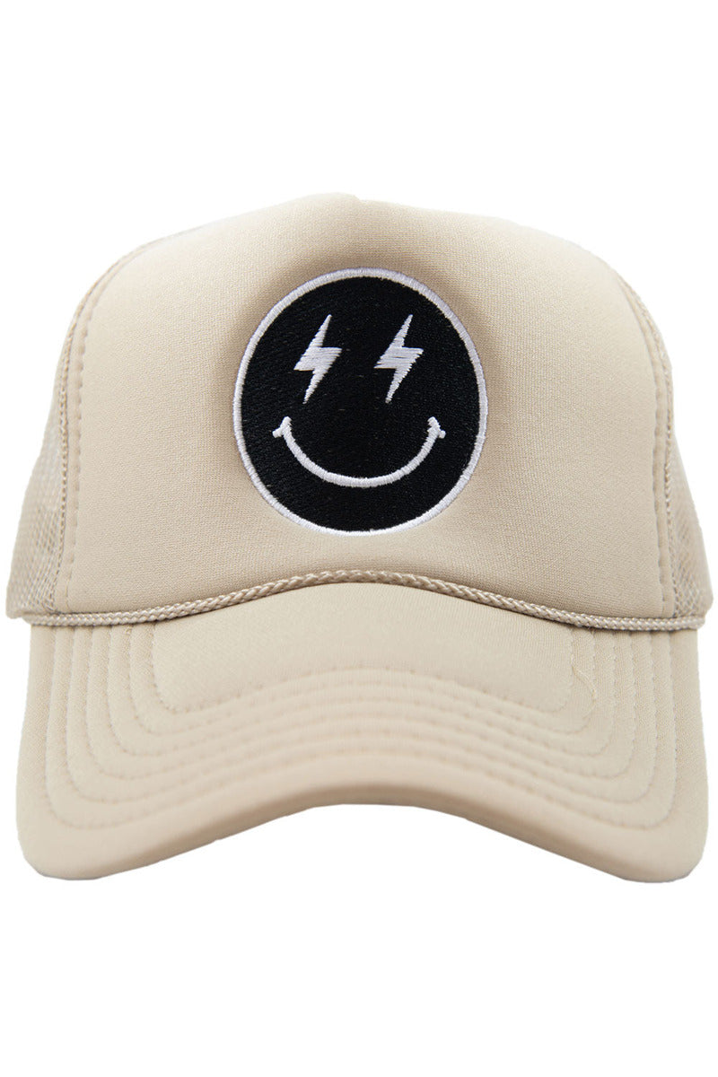 Black Lightning Happy Face Wholesale Foam Hat Black Lightning Happy Face Wholesale Foam Hat