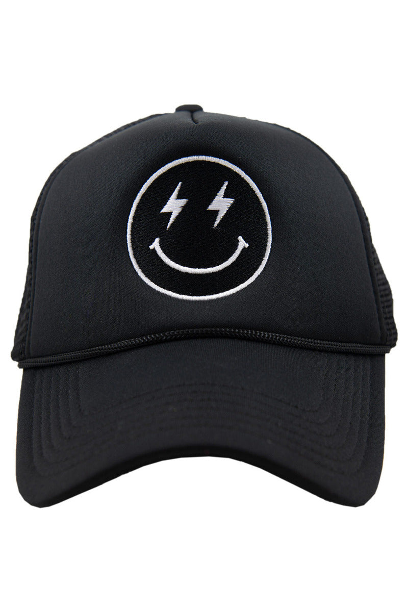 Black Lightning Happy Face Wholesale Foam Hat Black Lightning Happy Face Wholesale Foam Hat