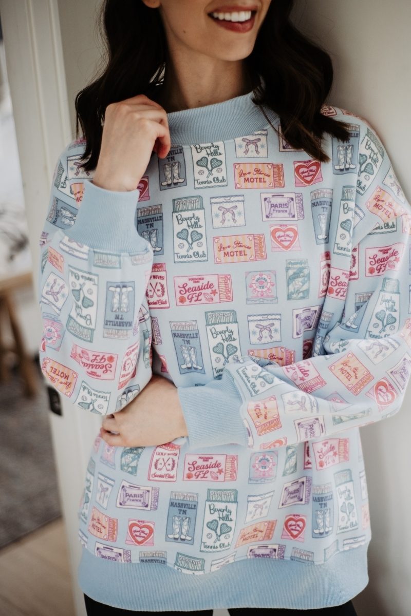 Traveling Matchbook Printed All Over Sweatshirt Traveling Matchbook Printed All Over Sweatshirt