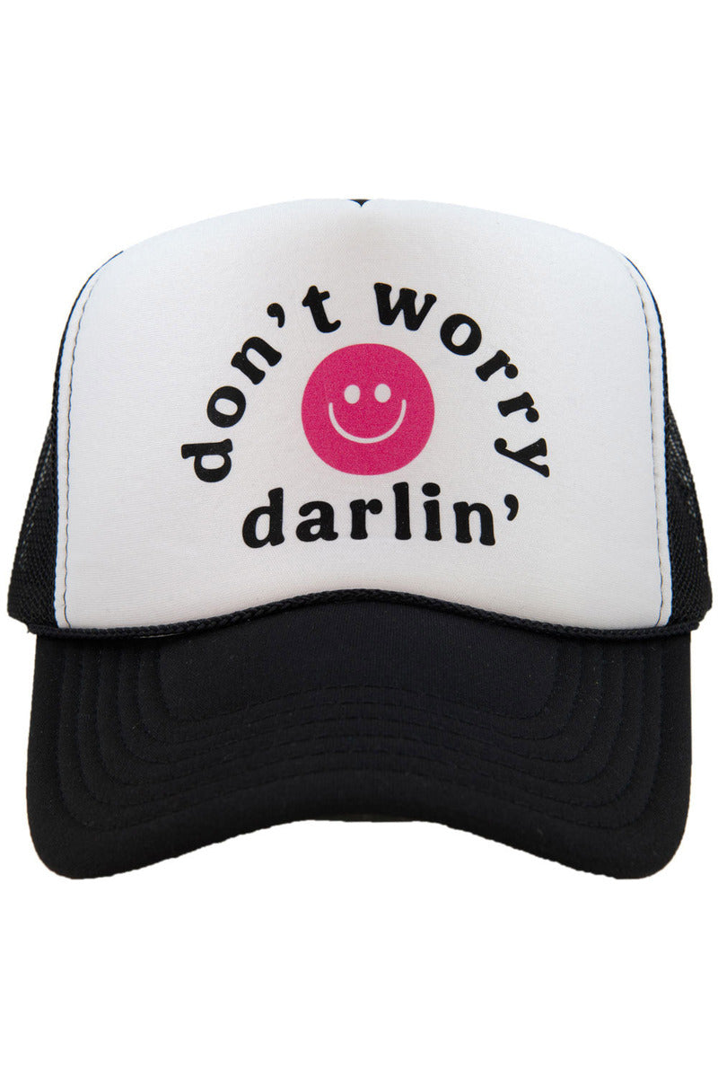 Don't Worry Darlin' Happy Face Wholesale Foam Trucker Hat Don't Worry Darlin' Happy Face Wholesale Foam Trucker Hat