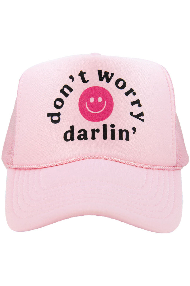 Don't Worry Darlin' Happy Face Wholesale Foam Trucker Hat Don't Worry Darlin' Happy Face Wholesale Foam Trucker Hat