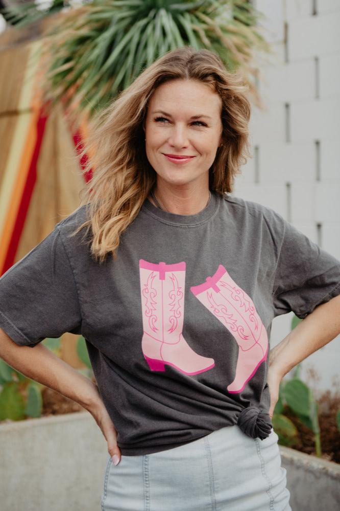Kicking Boots Western Cowgirl T-Shirt Kicking Boots Western Cowgirl T-Shirt