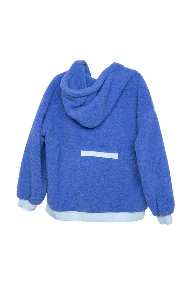 Blue Two-Toned Wholesale Sherpa Pullover Blue Two-Toned Wholesale Sherpa Pullover
