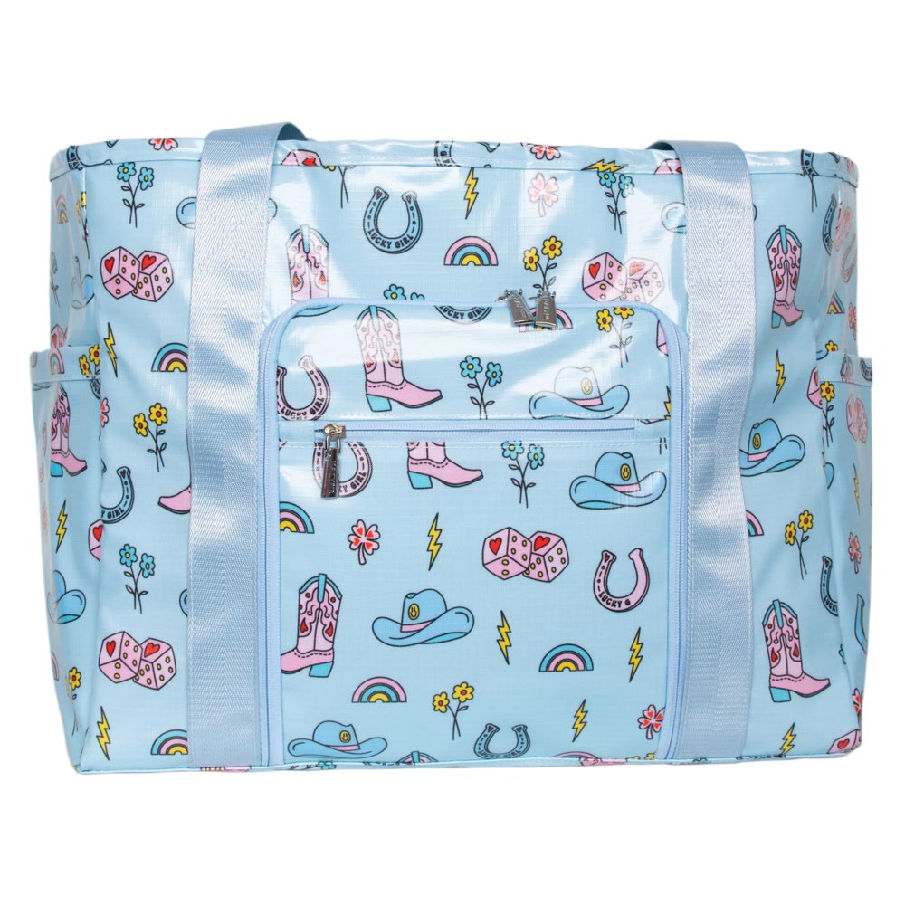 Lucky Girl Western Wholesale Oversized Foldable Tote Lucky Girl Western Wholesale Oversized Foldable Tote