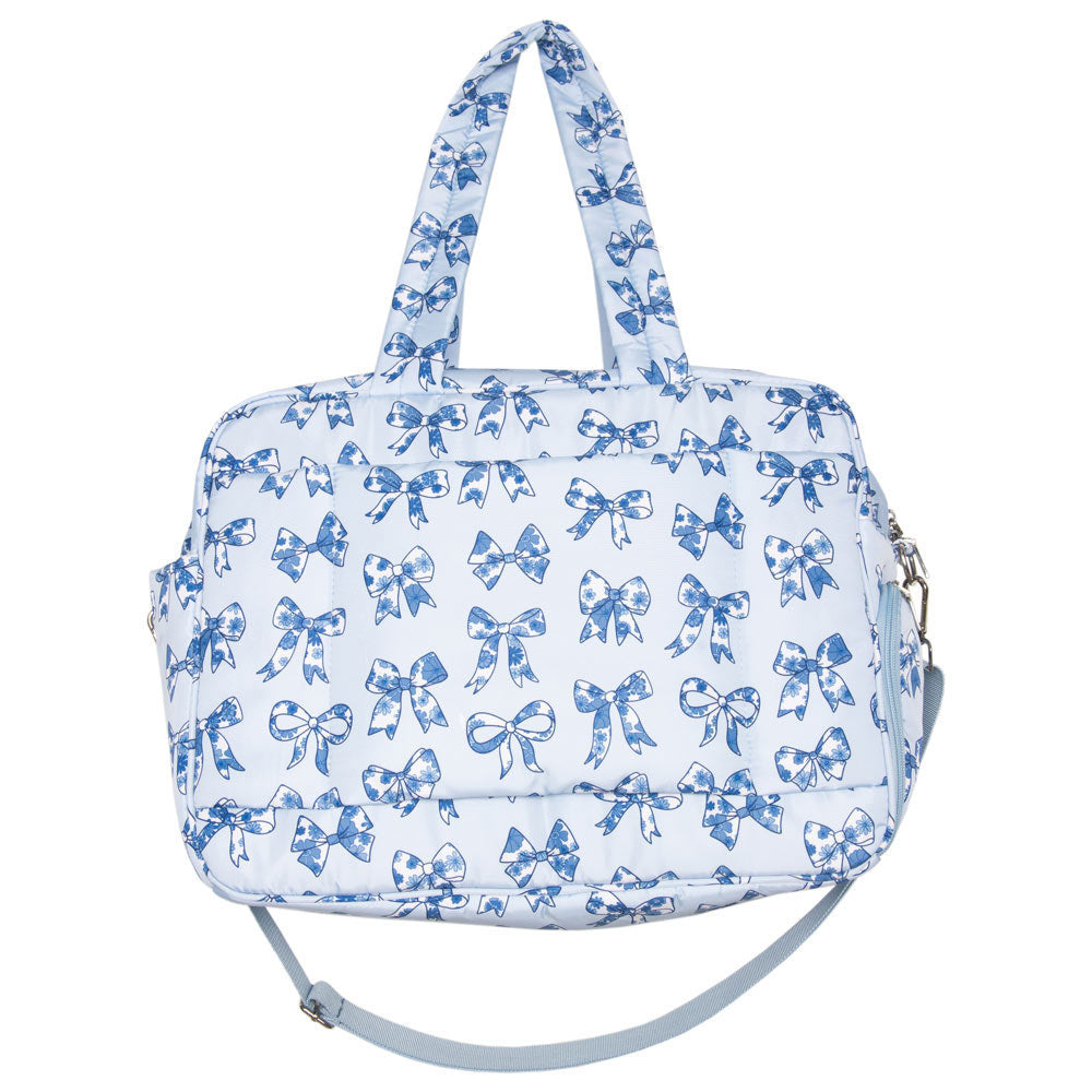 Light Blue Toile Coquette Bows Wholesale Classic Weekender Light Blue Toile Coquette Bows Wholesale Classic Weekender