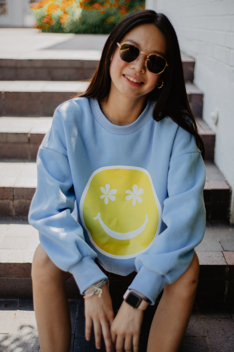Daisy Eyes Happy Face Wholesale Sweatshirt Daisy Eyes Happy Face Wholesale Sweatshirt
