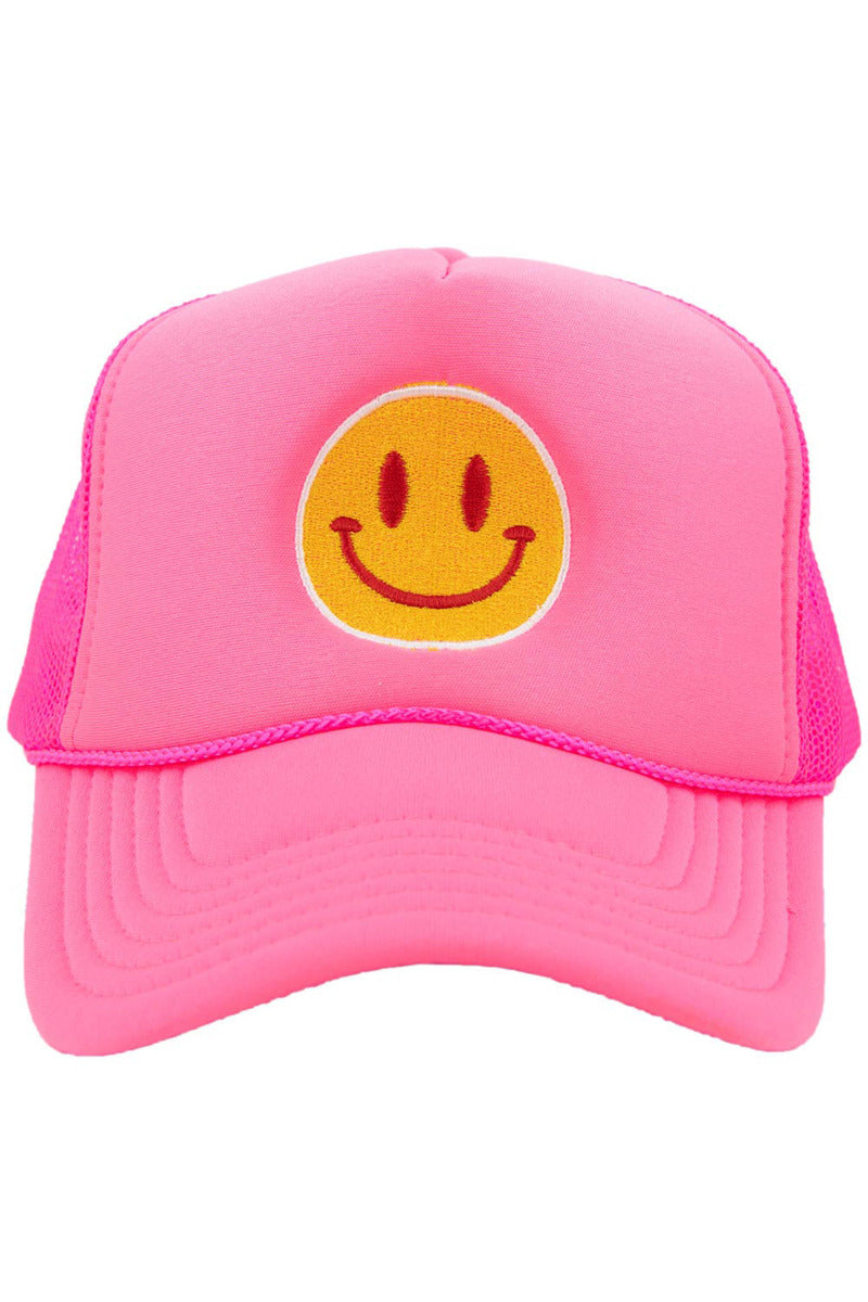 Red/Yellow Happy Face Foam Trucker Hat Red/Yellow Happy Face Foam Trucker Hat
