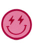 Hot Pink Lightning Happy Face Wholesale Hat Patches (SET OF 3)