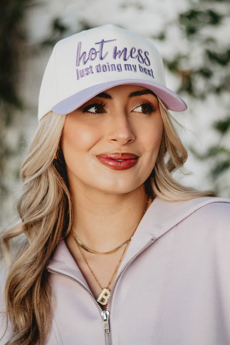 Hot Mess Just Doing My Best Wholesale Two-Toned Vintage Hat Hot Mess Just Doing My Best Wholesale Two-Toned Vintage Hat