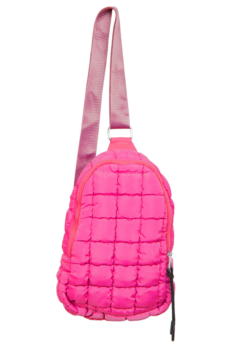 Hot Pink Wholesale Quilted Sling Bag Hot Pink Wholesale Quilted Sling Bag