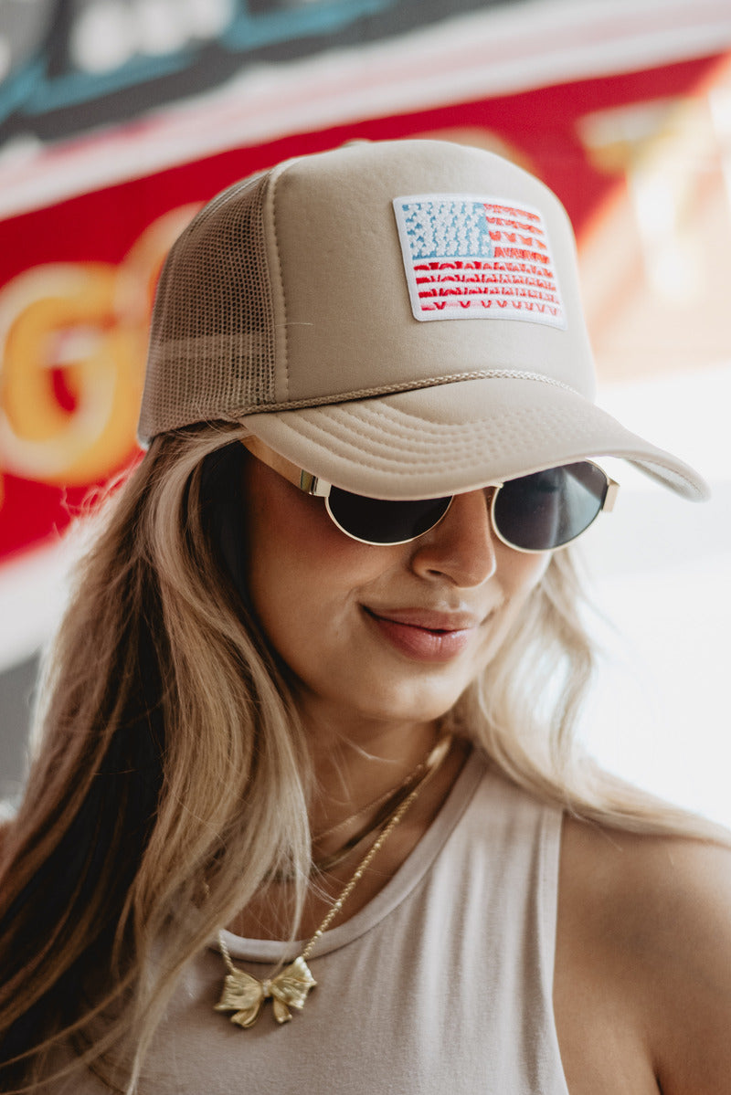 American Flag Wholesale Women's Foam Trucker Hat American Flag Wholesale Women's Foam Trucker Hat