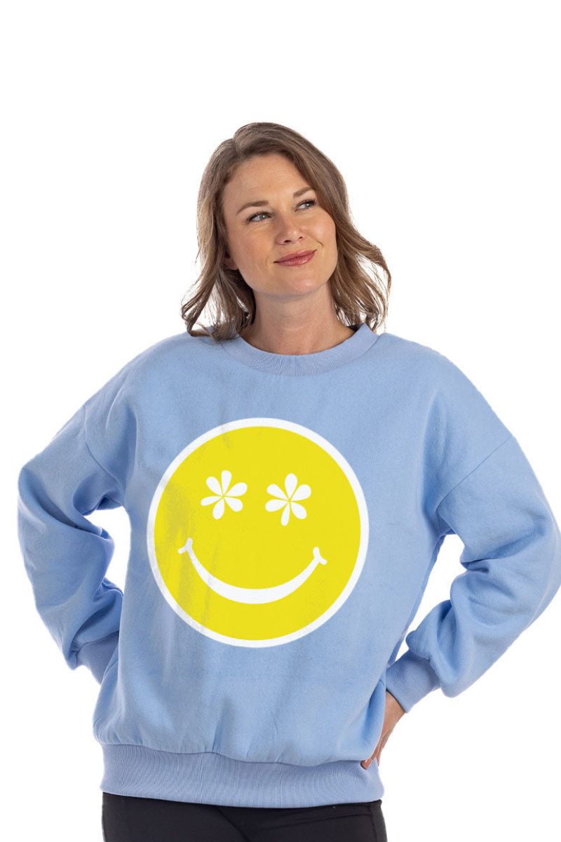 Daisy Eyes Happy Face Wholesale Sweatshirt Daisy Eyes Happy Face Wholesale Sweatshirt