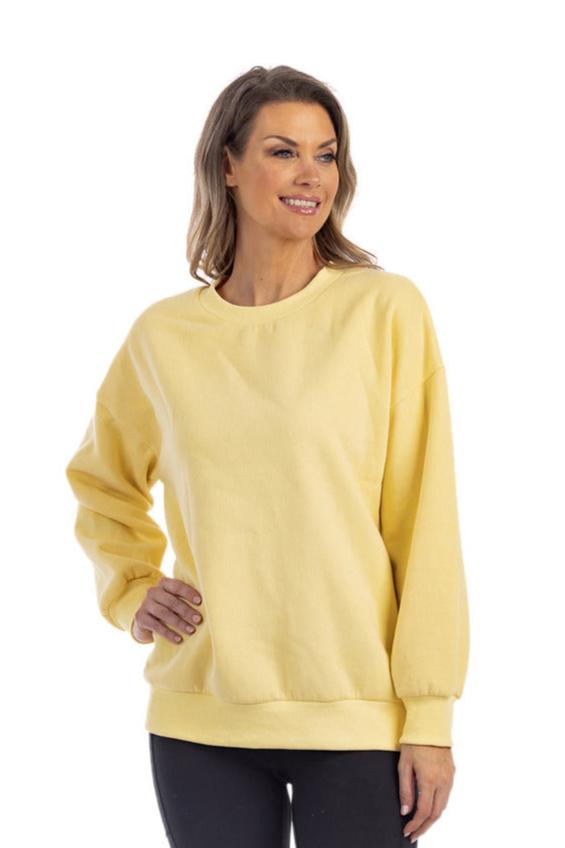 Yellow Crew Neck Wholesale Sweatshirt - Main Image