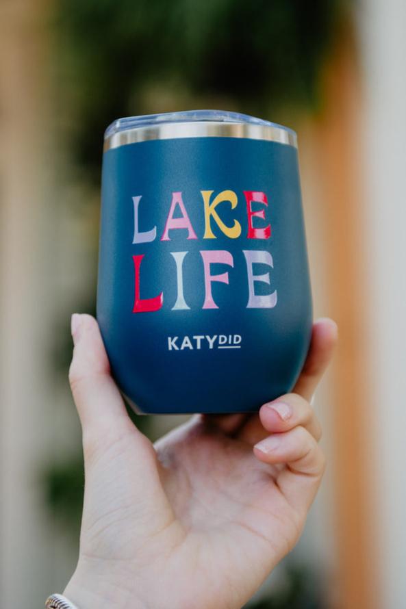 Lake Life Stemless Wholesale 12 Oz WINE TUMBLER With Lid Lake Life Stemless Wholesale 12 Oz WINE TUMBLER With Lid