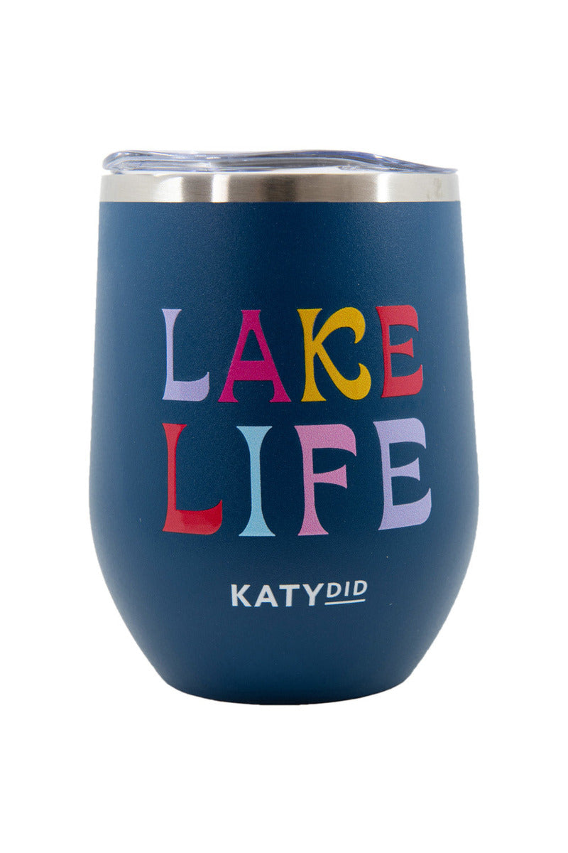 Lake Life Stemless Wholesale 12 Oz WINE TUMBLER With Lid Lake Life Stemless Wholesale 12 Oz WINE TUMBLER With Lid