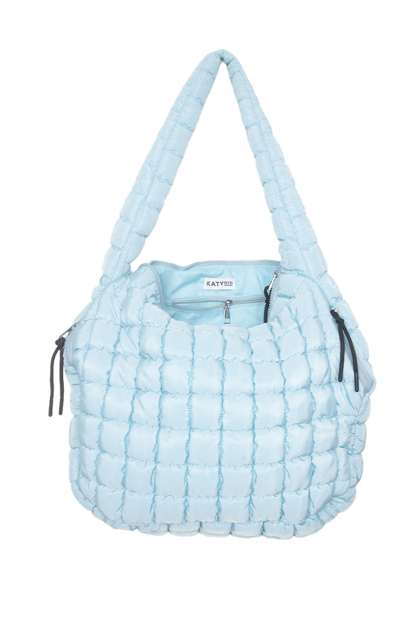 Light Blue Wholesale Puffer Quilted Tote Bag