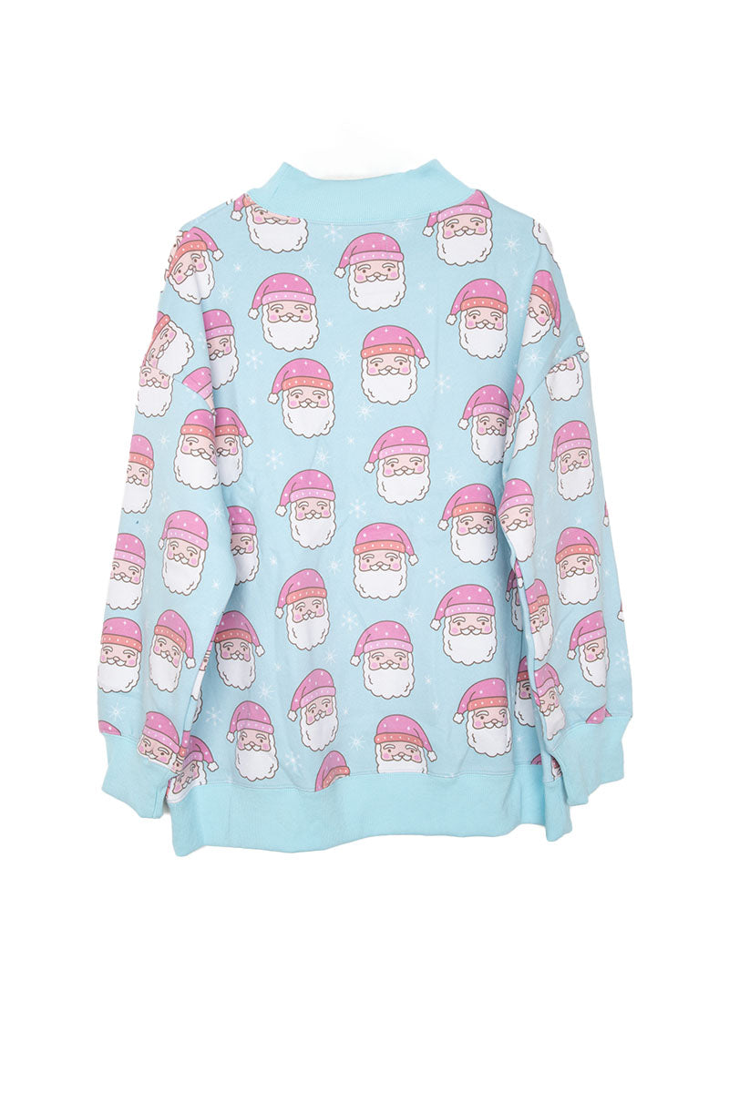 Pink Santa Faces All Over Sweatshirt Pink Santa Faces All Over Sweatshirt