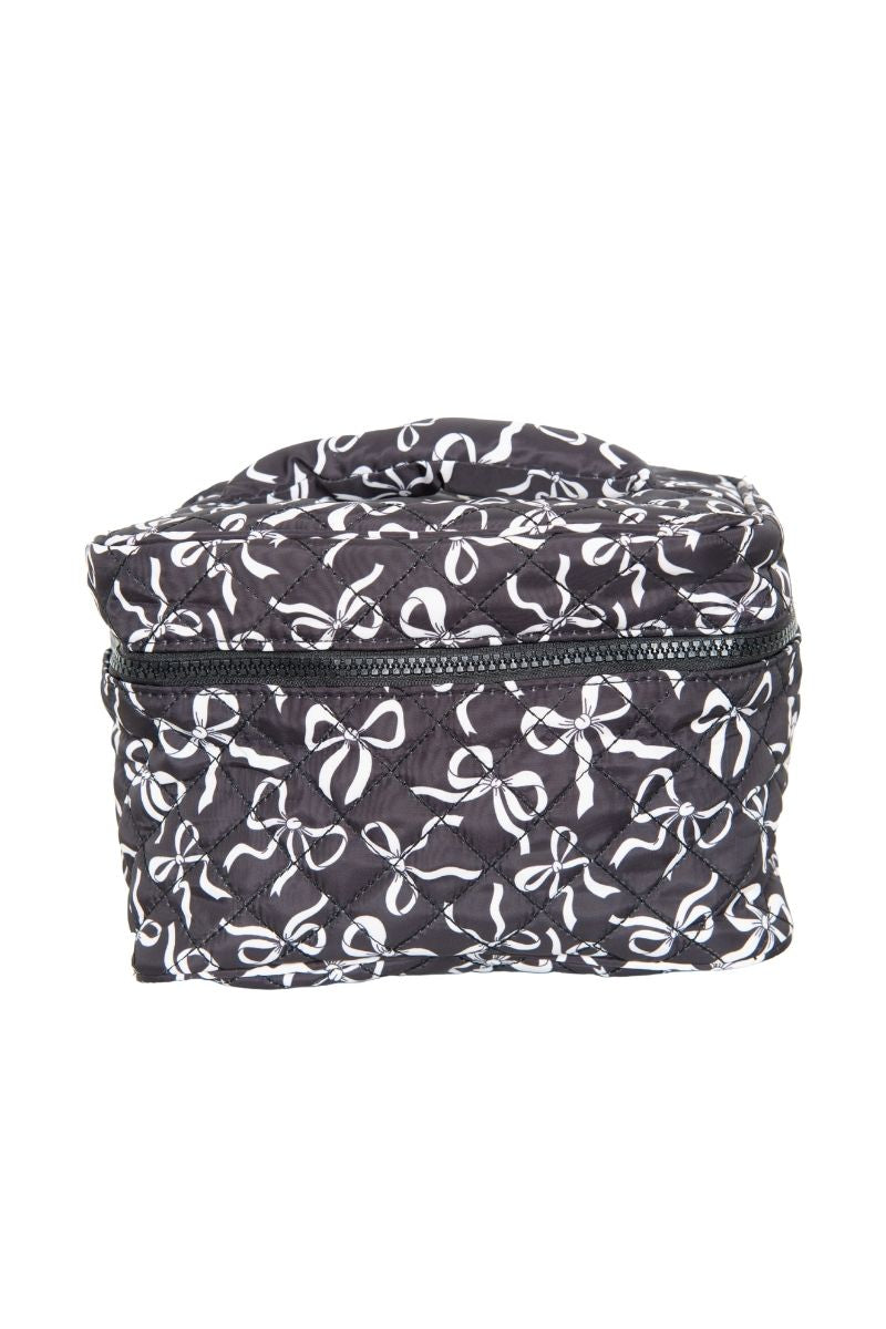 Black & White Coquette Bows Quilted Cosmetic Bag Black & White Coquette Bows Quilted Cosmetic Bag