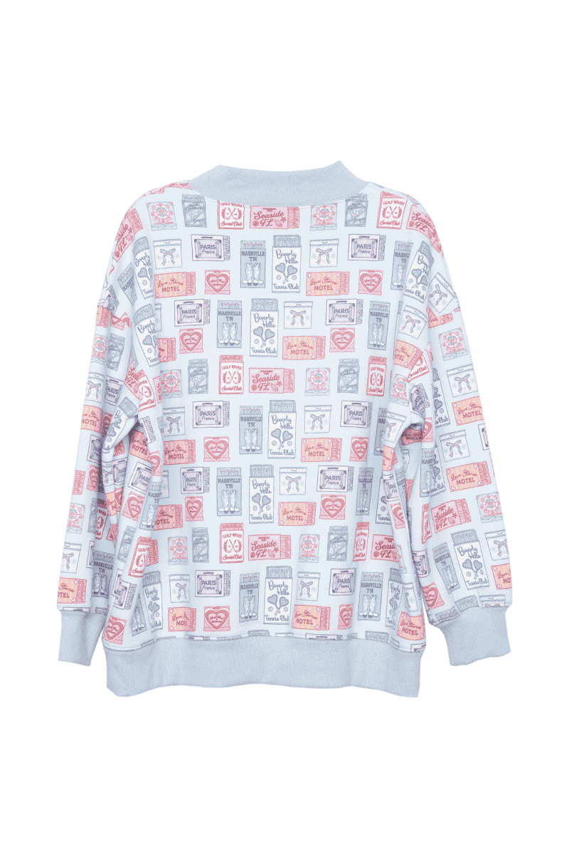 Traveling Matchbook Printed All Over Sweatshirt Traveling Matchbook Printed All Over Sweatshirt