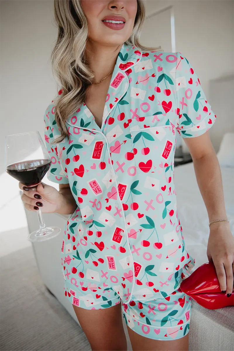 XO Cherries Wholesale Valentine's Pajamas Women XO Cherries Wholesale Valentine's Pajamas Women